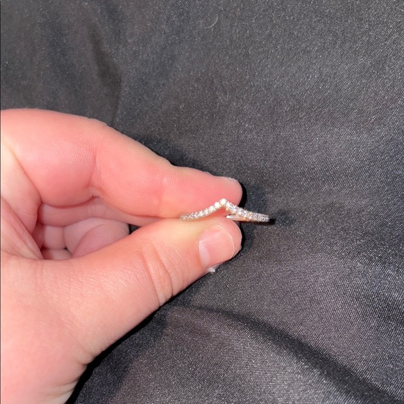 REPPOSTED SINCE CLEANED Pandora Sterling Silver Princess Wishbone Ring Set 7 - Picture 4 of 6